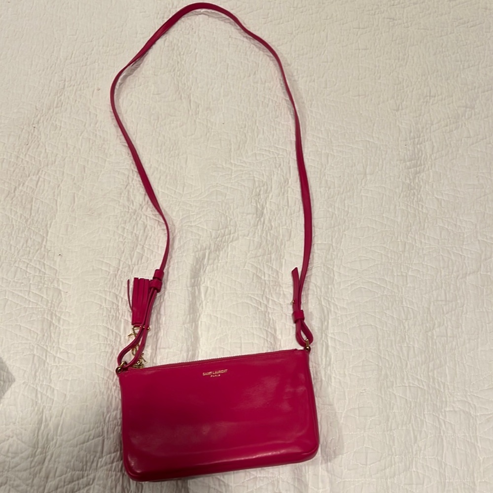 Beautiful pink YSL cross body/shoulder/clutch bag